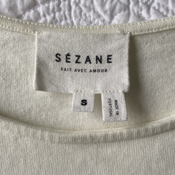 Sezane Loic Mariniere Breton Stripe Shirt White Ecru Blue XS - Picture 8 of 17